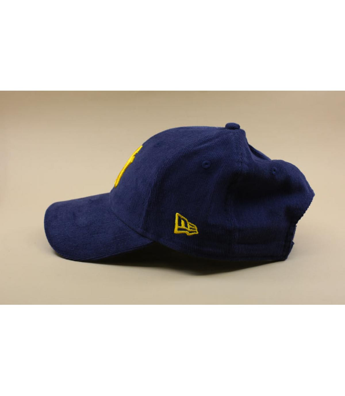 New Era casquette NY velours bleu jaune